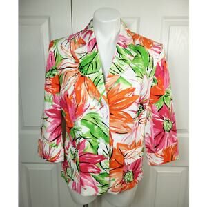 Grace Elements Women's Floral Blazer Size 12 Stretch